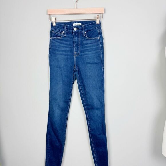 GOOD AMERICAN | Good Waist Dark Denim Blue434 Skinny Jeans Women’s Size 0/25 - Picture 2 of 11